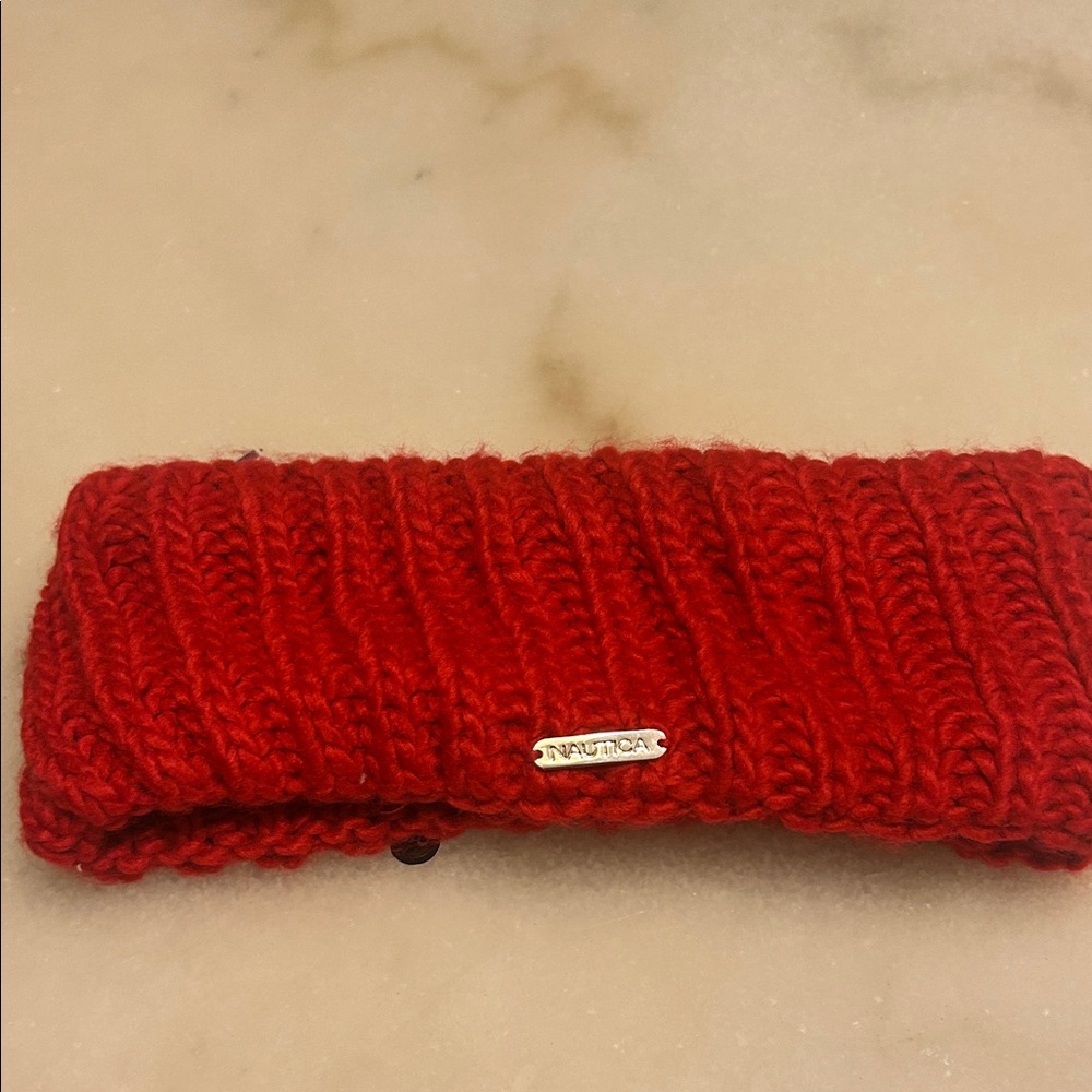 Nautica Vibrant Red Knit Headband